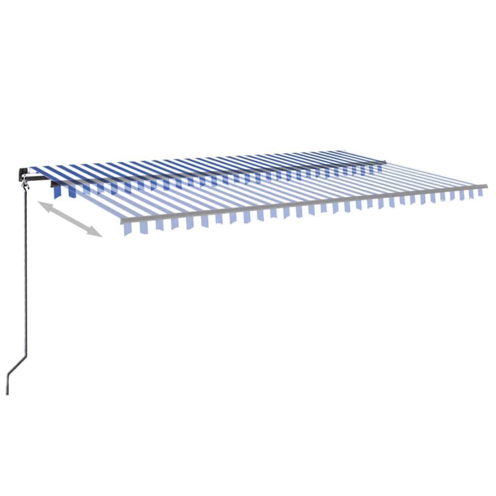 Tenda na ručno uvlačenje s LED svjetlom 500x300 cm plavo-bijela