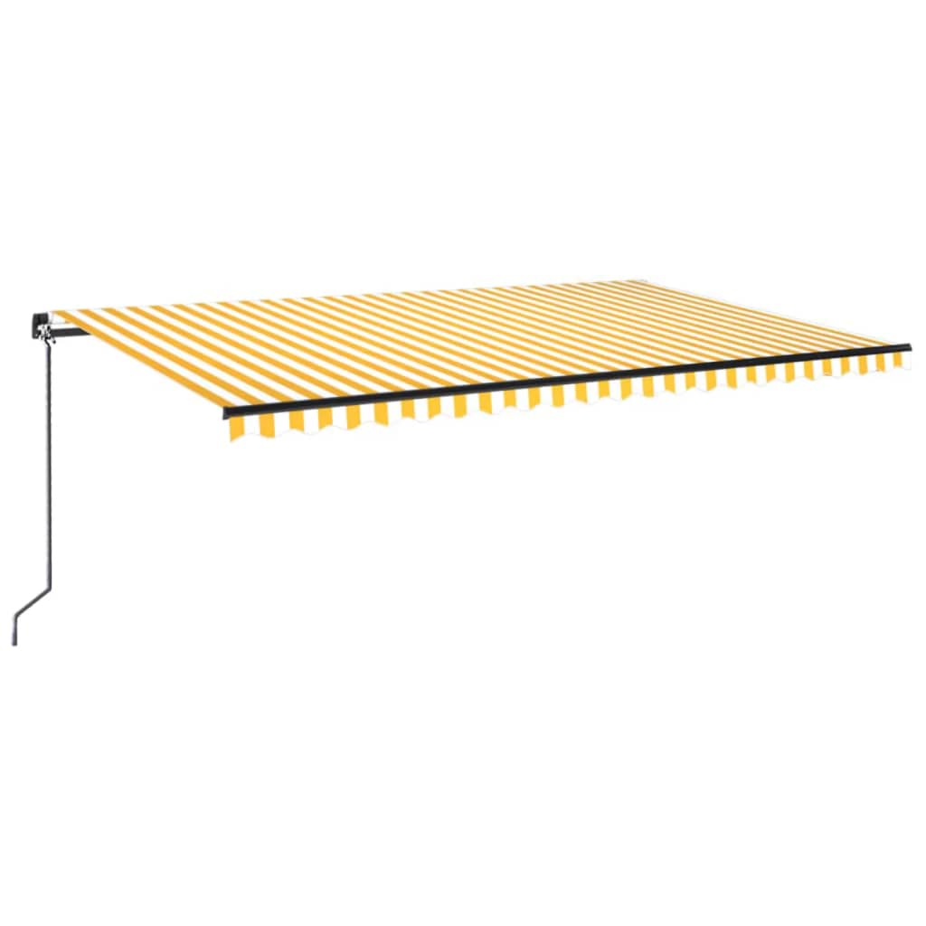 Tenda na ručno uvlačenje s LED svjetlom 500x300 cm žuto-bijela