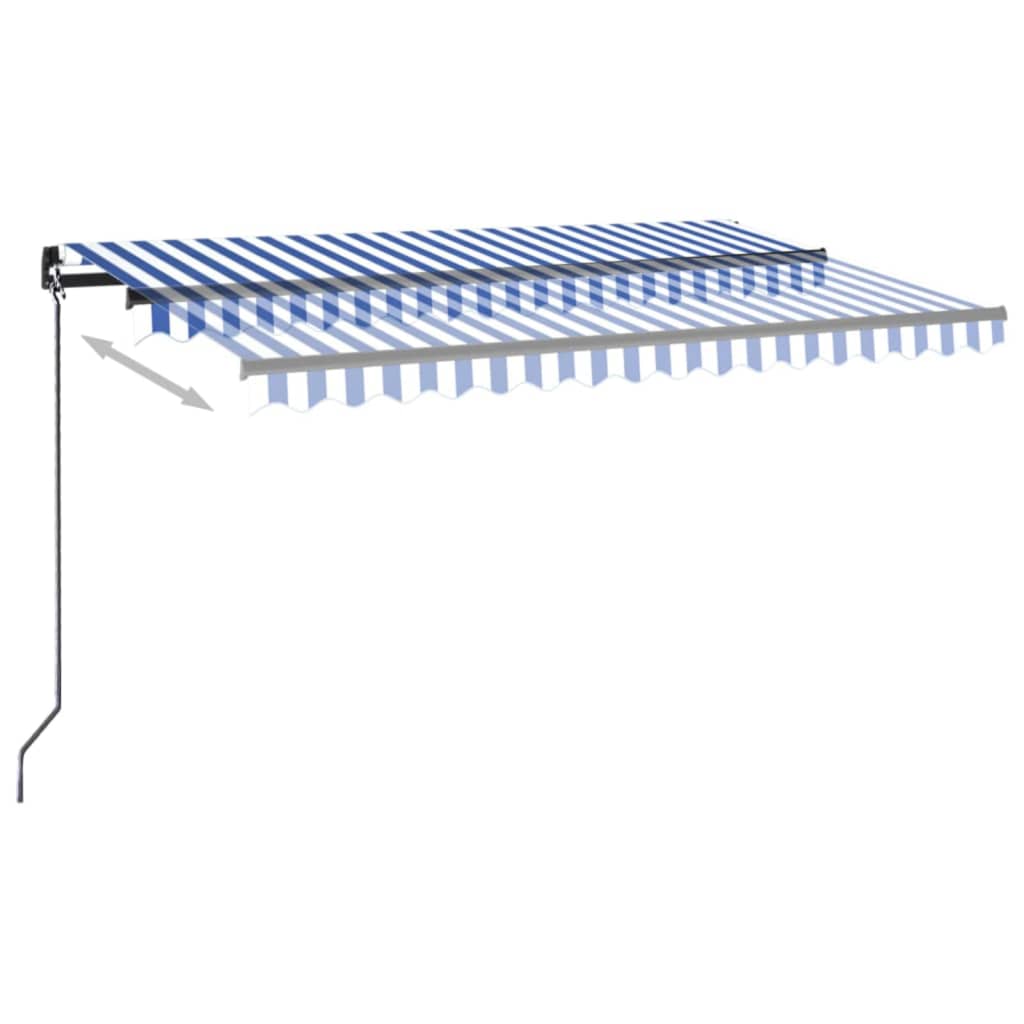 Tenda na ručno uvlačenje s LED svjetlom 400x350 cm plavo-bijela