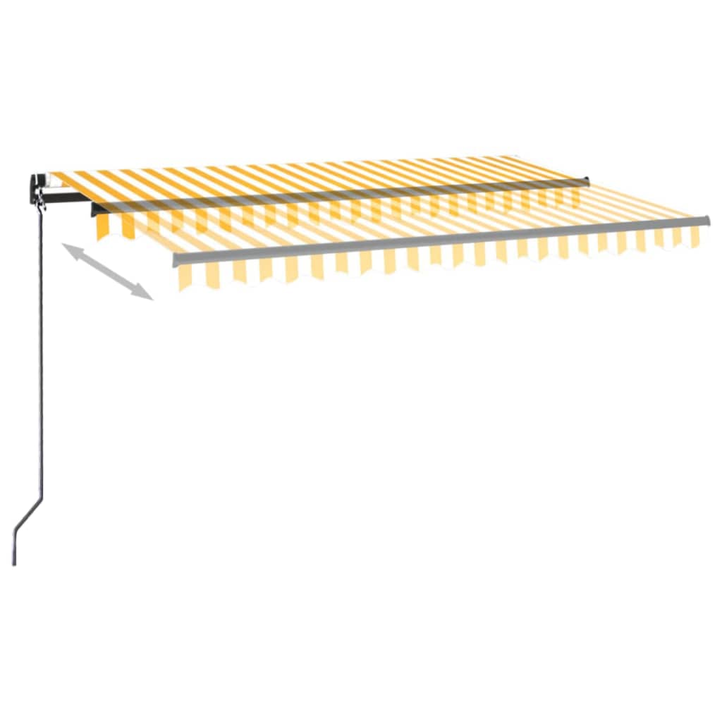 Tenda na ručno uvlačenje s LED svjetlima 400x350 cm žuto-bijela