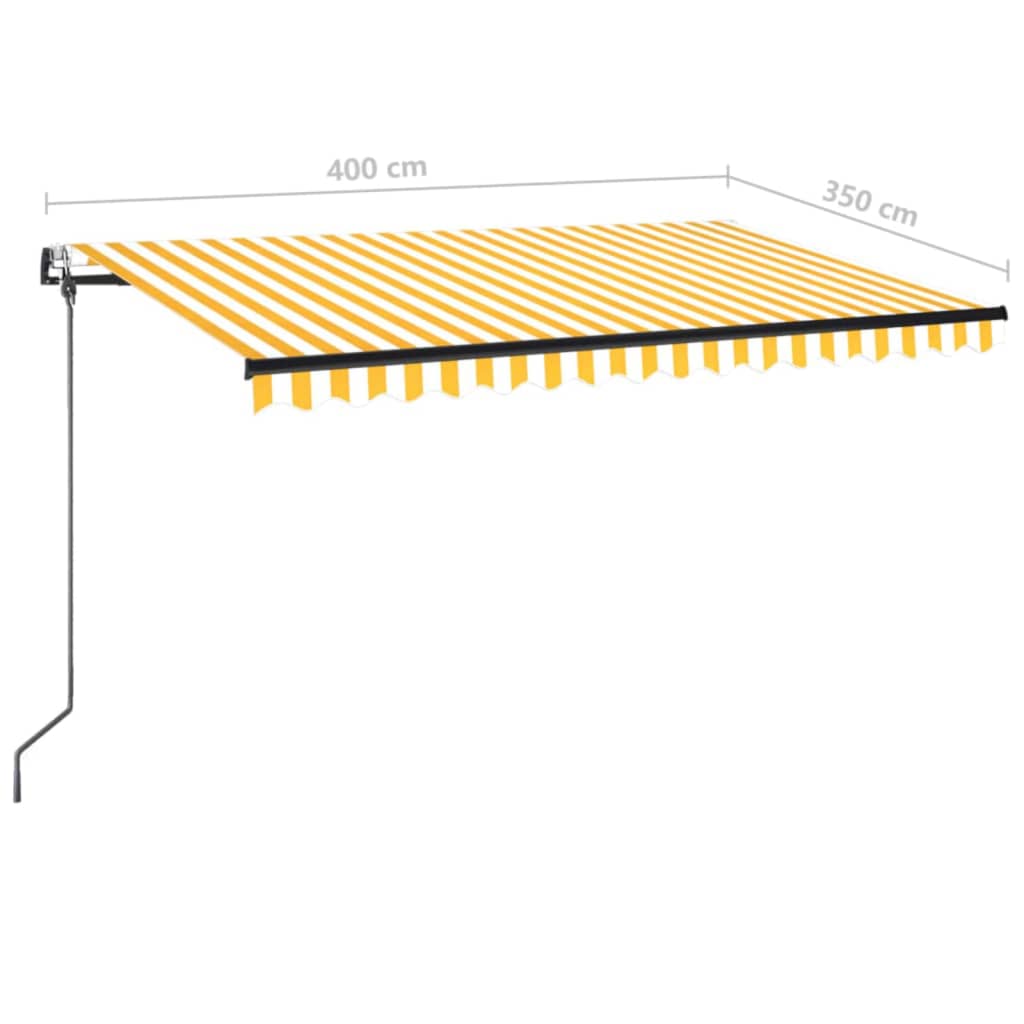 Automatska tenda sa senzorom LED 400x350 cm žuto-bijela