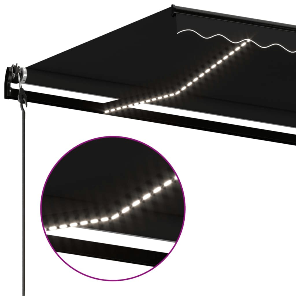 Automatska tenda sa senzorom za vjetar LED 400x350 cm antracit