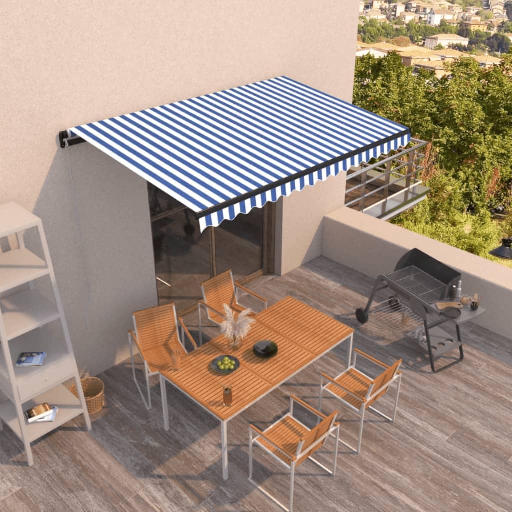 Tenda na ručno uvlačenje 450 x 350 cm plavo-bijela