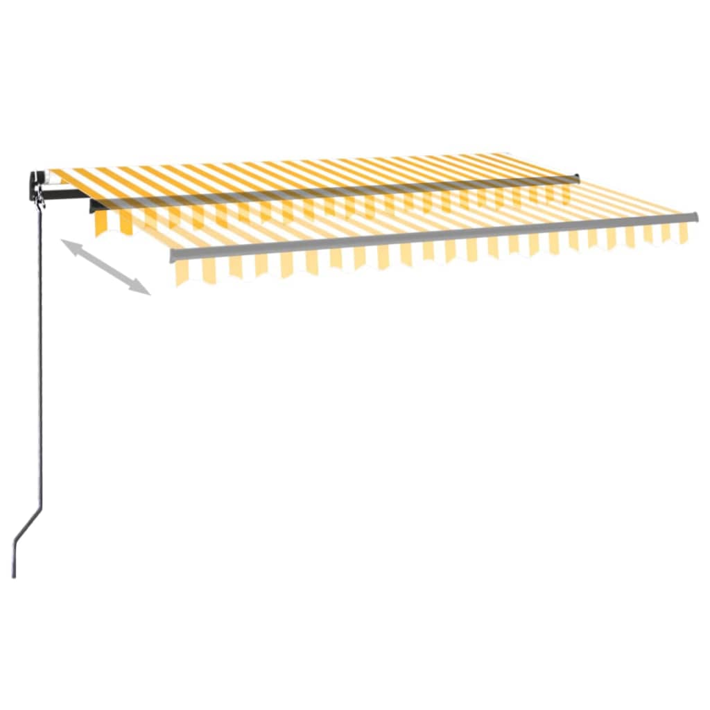 Tenda na ručno uvlačenje s LED svjetlima 450x350 cm žuto-bijela
