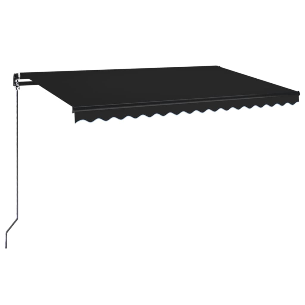 Tenda na ručno uvlačenje s LED svjetlima 450 x 350 cm antracit