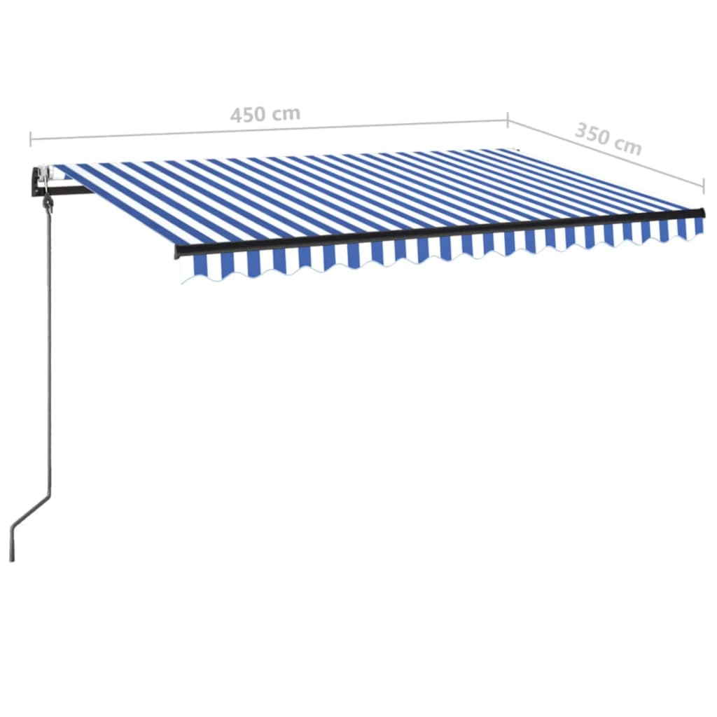 Tenda na automatsko uvlačenje 450 x 350 cm plavo-bijela