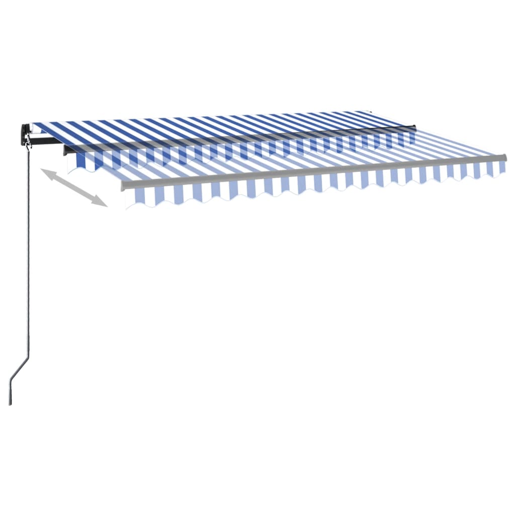 Automatska tenda sa senzorom LED 450 x 350 cm plavo-bijela