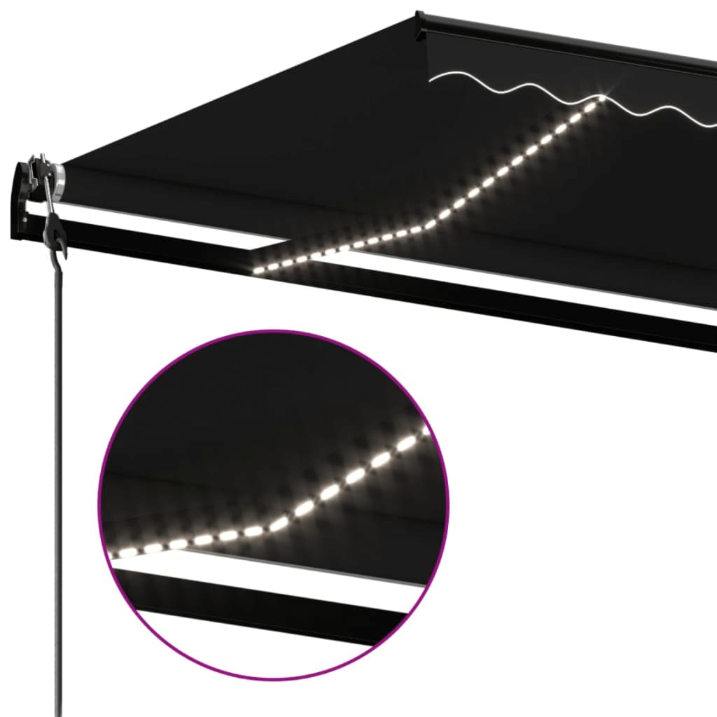 Automatska tenda sa senzorom za vjetar LED 450x350 cm antracit