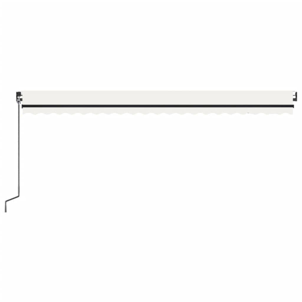 Tenda na ručno uvlačenje s LED svjetlima 500x350 cm krem