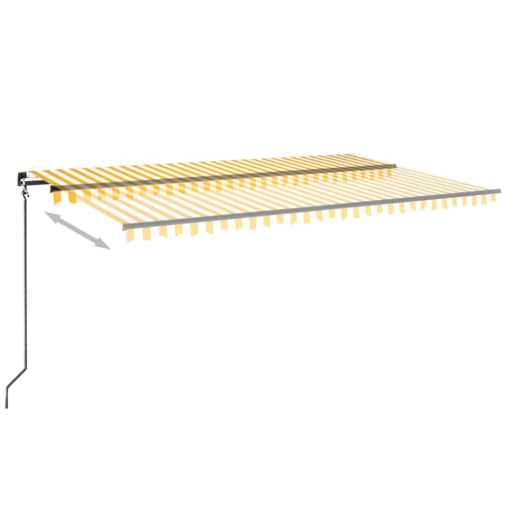 Tenda na ručno uvlačenje s LED svjetlom 500x350 cm žuto-bijela