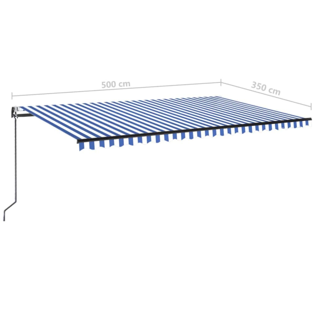 Automatska tenda sa senzorom LED 500x350 cm plavo-bijela