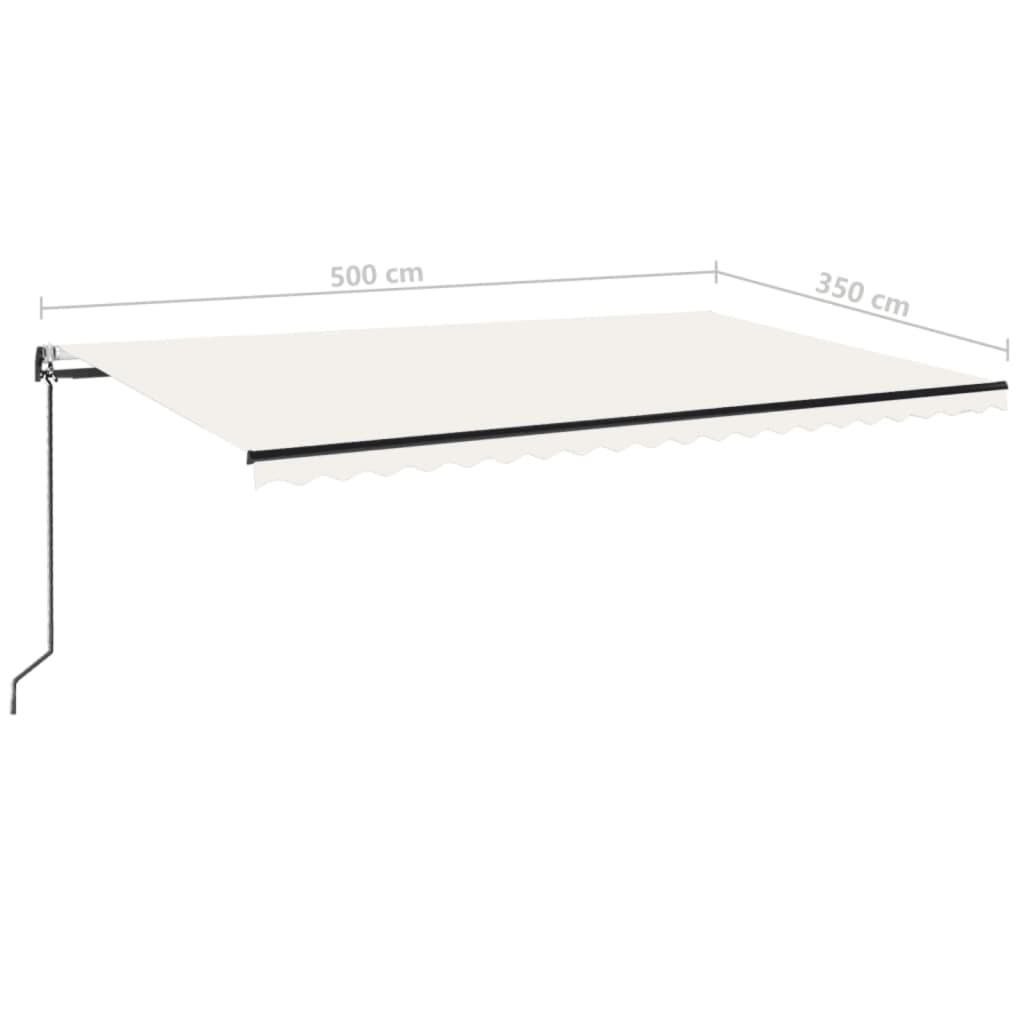 Automatska tenda sa senzorom za vjetar LED 500x350 cm krem