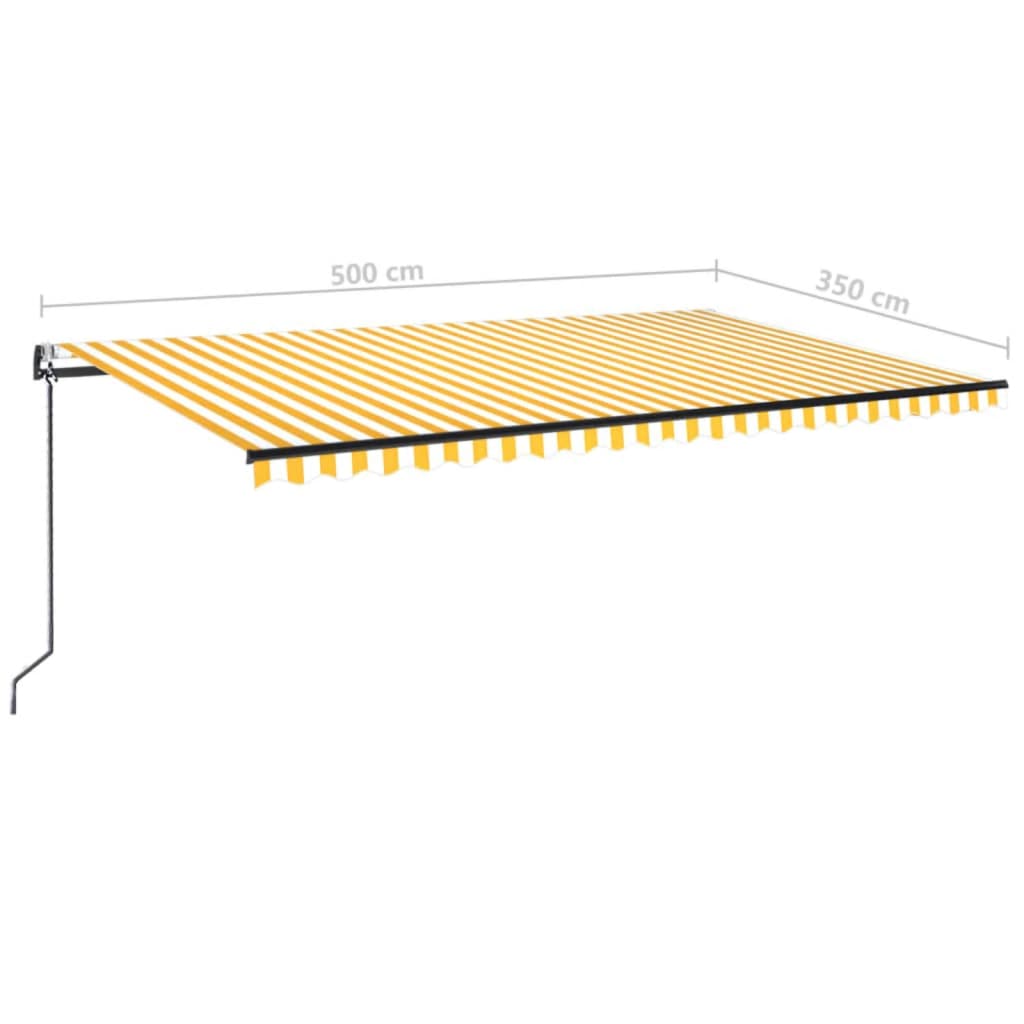 Automatska tenda sa senzorom LED 500x350 cm žuto-bijela