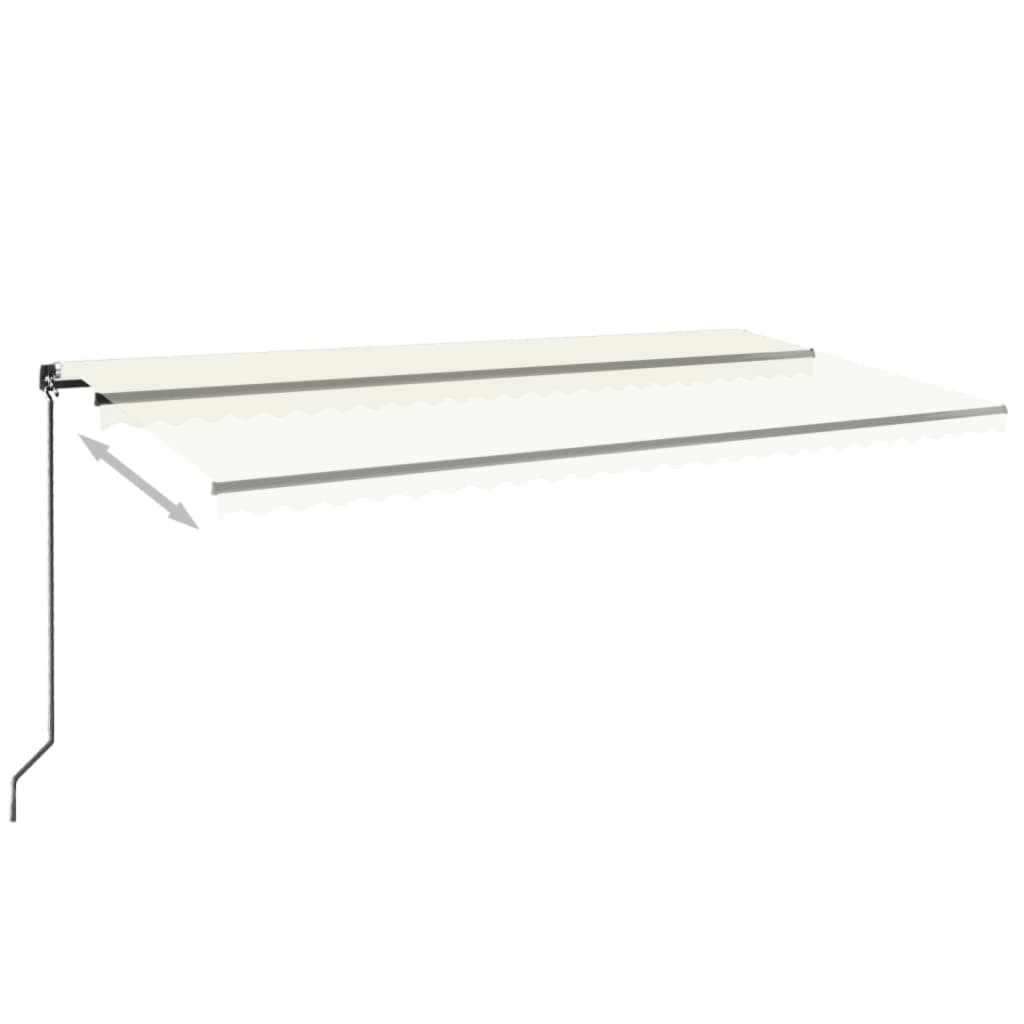 Tenda na ručno uvlačenje s LED svjetlima 600x350 cm krem