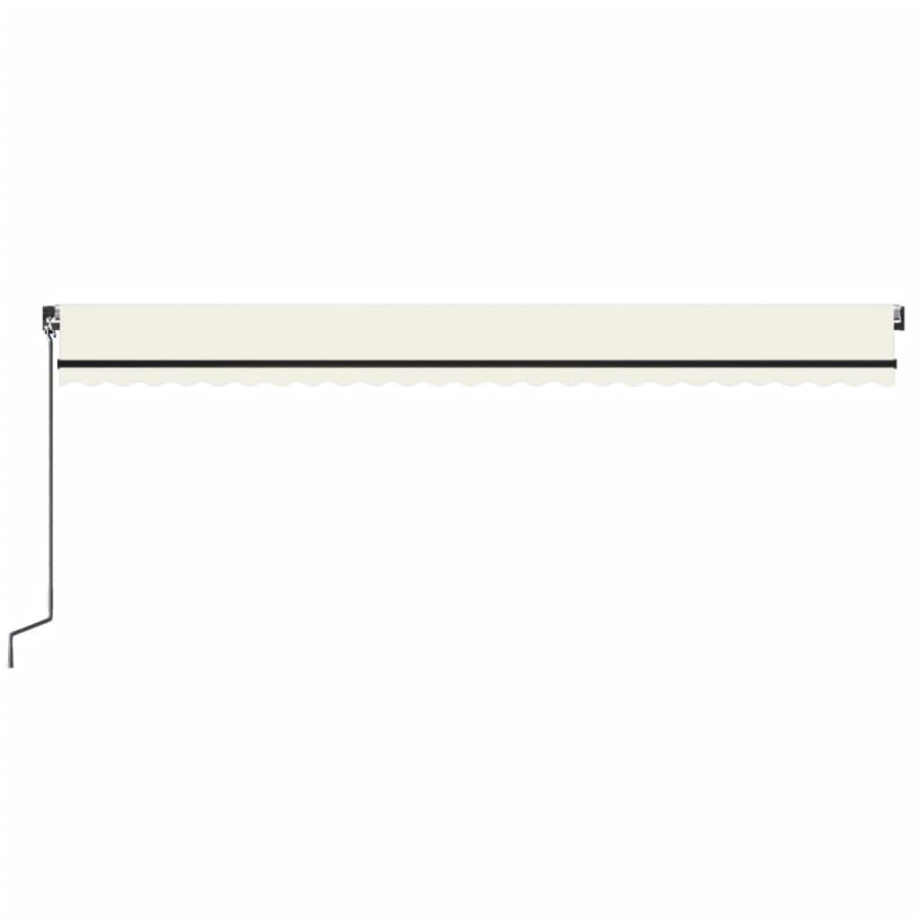 Tenda na ručno uvlačenje s LED svjetlima 600x350 cm krem