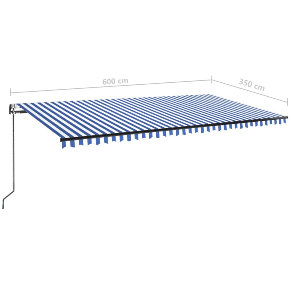 Tenda na automatsko uvlačenje 600x350 cm plavo-bijela
