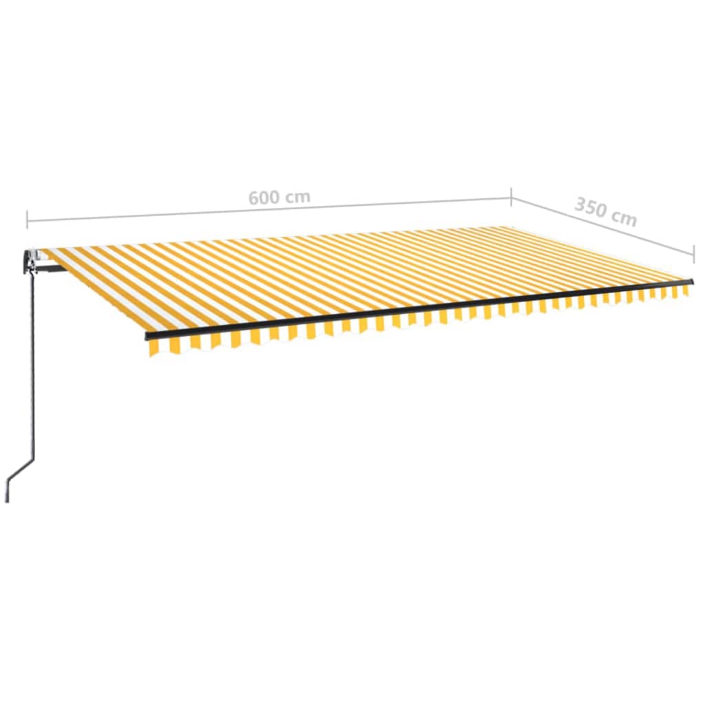 Tenda na automatsko uvlačenje 600x350 cm žuto-bijela