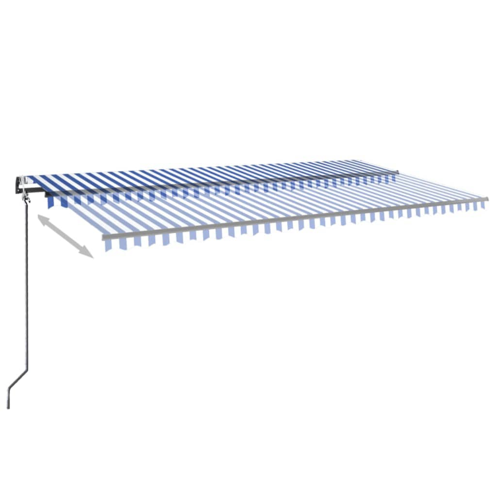 Automatska tenda sa senzorom LED 600x350 cm plavo-bijela
