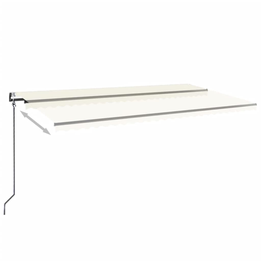 Automatska tenda sa senzorom za vjetar LED 600x350 cm krem