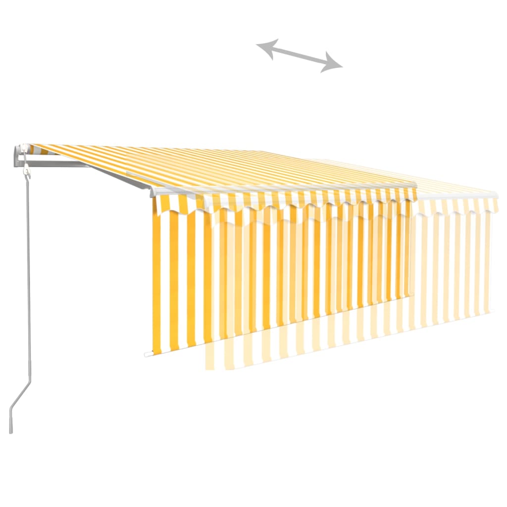 Automatska tenda s roletom i senzorom LED 3 x 2,5 m žuto-bijela
