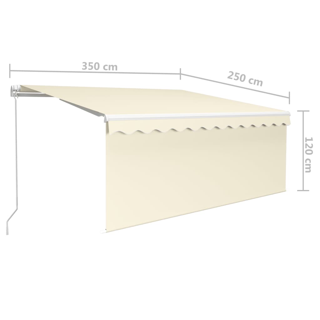 Tenda na ručno uvlačenje s roletom 3,5 x 2,5 m krem