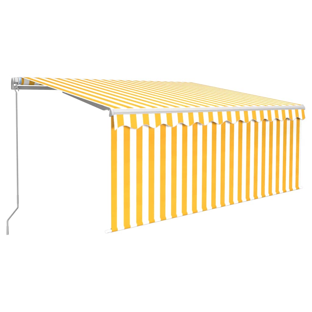 Tenda na ručno uvlačenje s roletom 3,5 x 2,5 m žuto-bijela