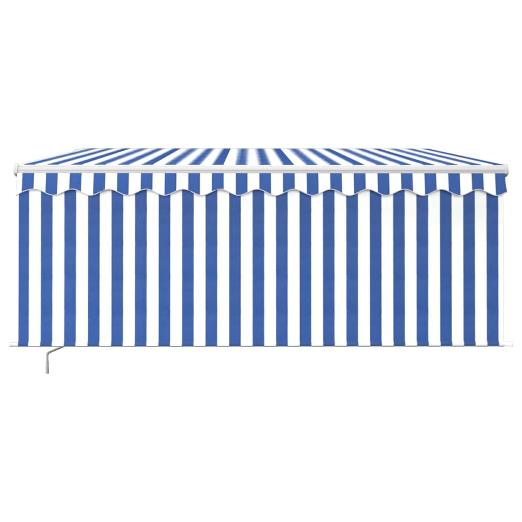 Tenda na ručno uvlačenje s roletom LED 3,5 x 2,5 m plavo-bijela