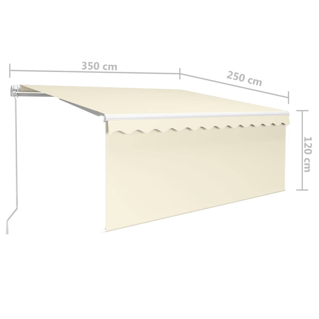 Tenda na ručno uvlačenje s roletom LED 3,5 x 2,5 m krem