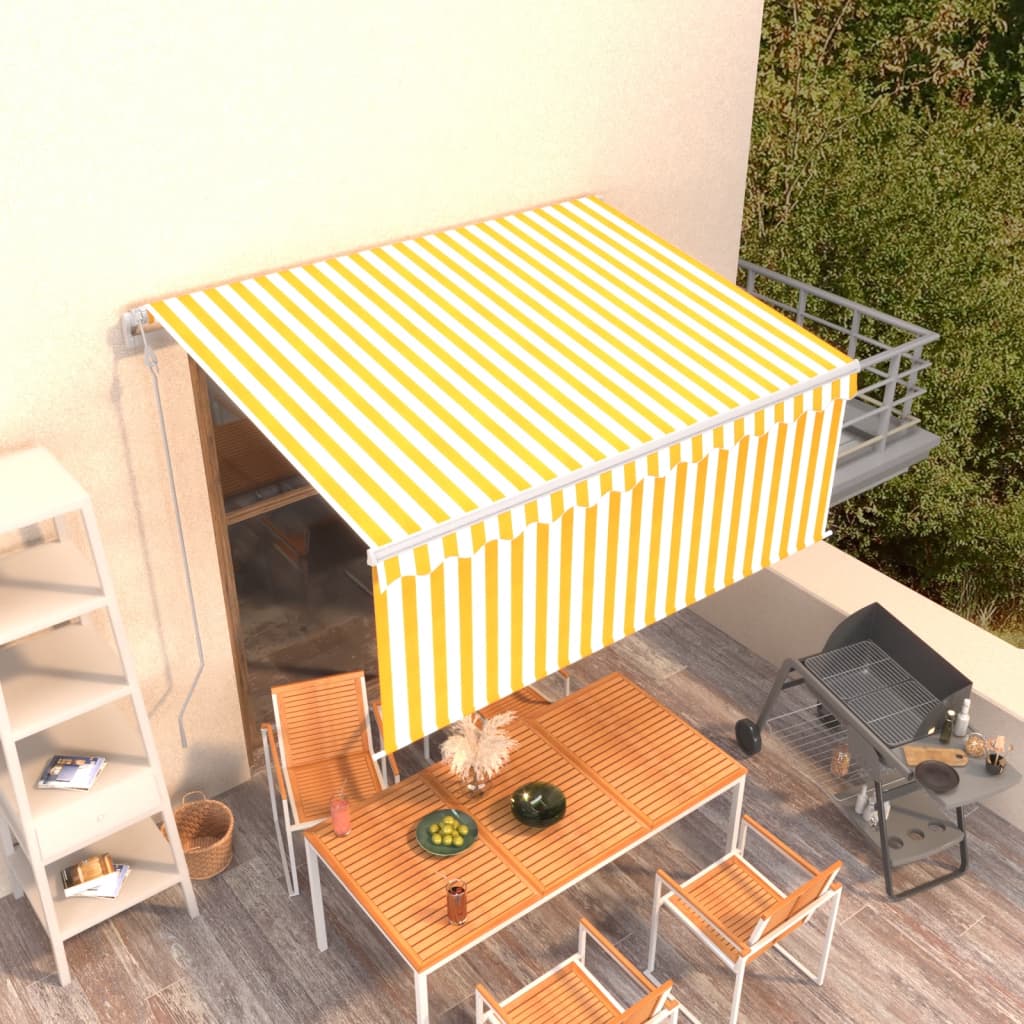 Automatska tenda na uvlačenje s roletom 3,5 x 2,5 m žuto-bijela