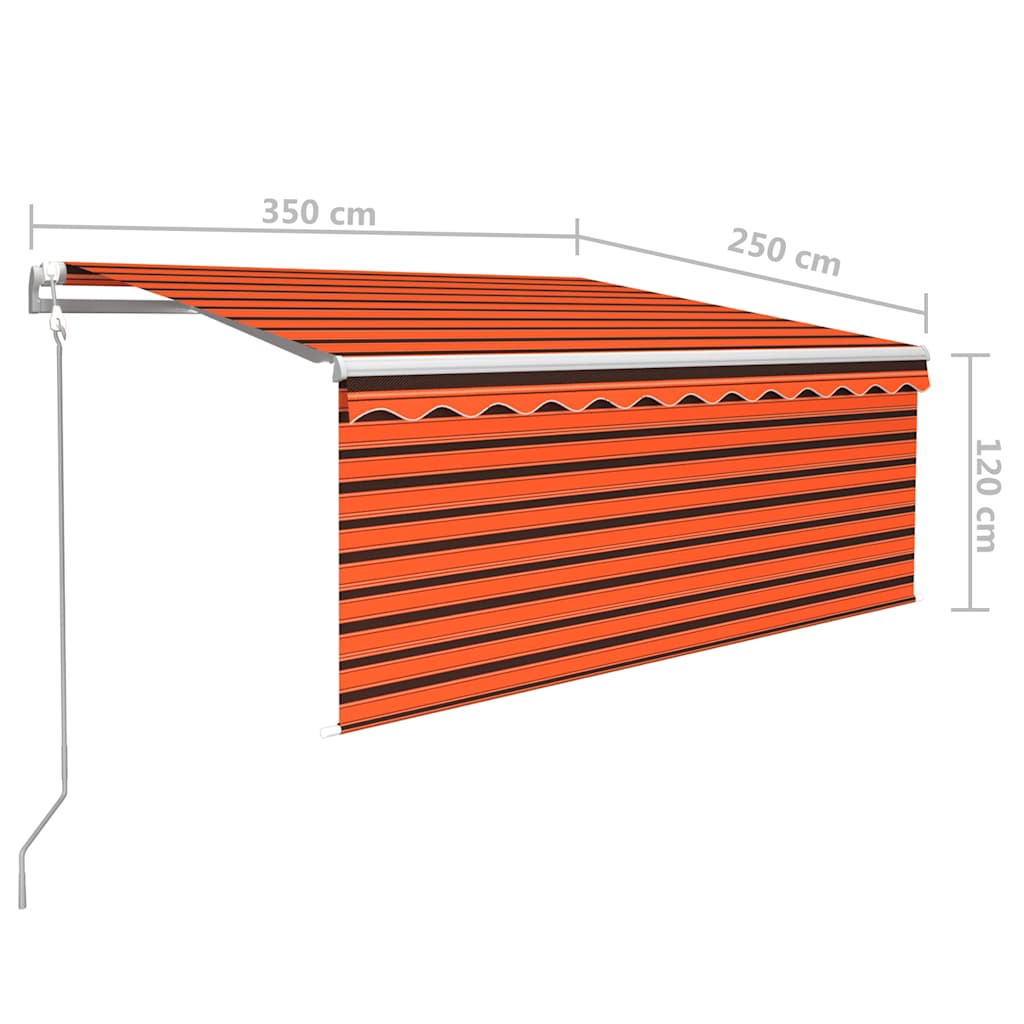 Automatska tenda s roletom 3,5 x 2,5 m narančasto-smeđa
