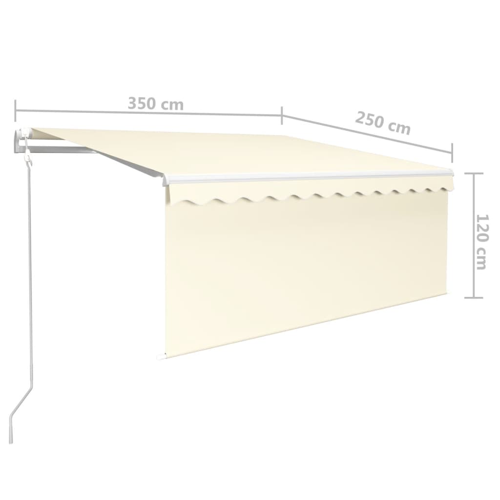 Automatska tenda s roletom i senzorom LED 3,5 x 2,5 m krem