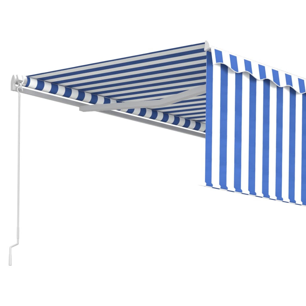 Tenda na ručno uvlačenje s roletom 4 x 3 m plavo-bijela