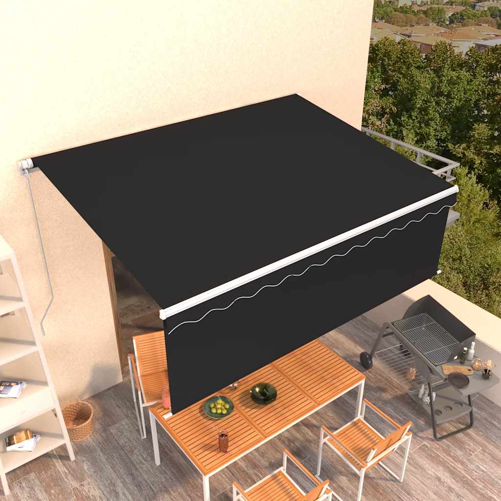 Tenda na ručno uvlačenje s roletom 4,5 x 3 m antracit