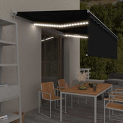 Tenda na ručno uvlačenje s roletom LED 5 x 3 m antracit