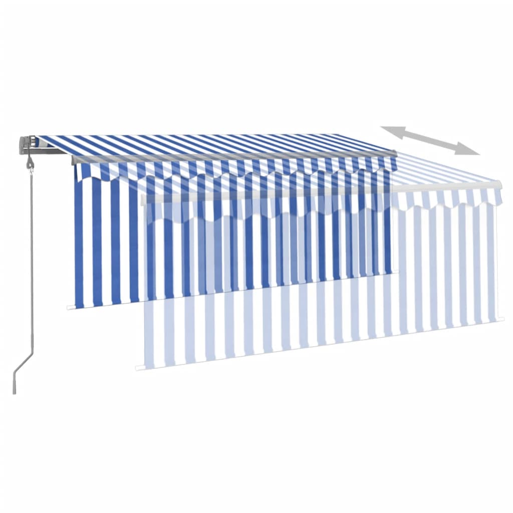 Automatska tenda na uvlačenje s roletom 3 x 2,5 m plavo-bijela