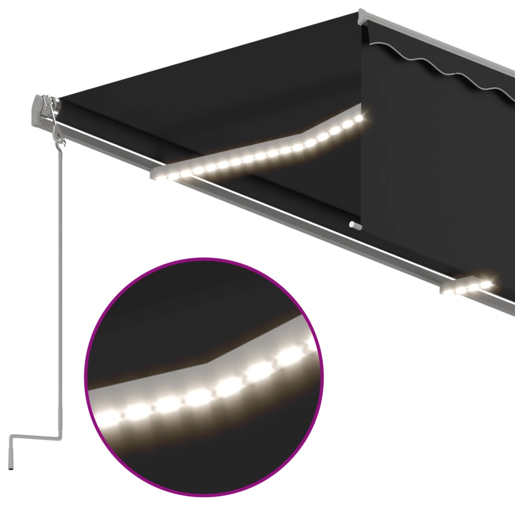 Automatska tenda s roletom i senzorom LED 3 x 2,5 m antracit