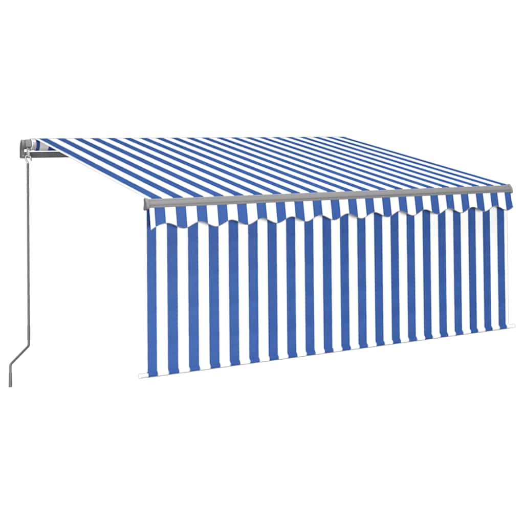 Tenda na ručno uvlačenje s roletom 3,5 x 2,5 m plavo-bijela