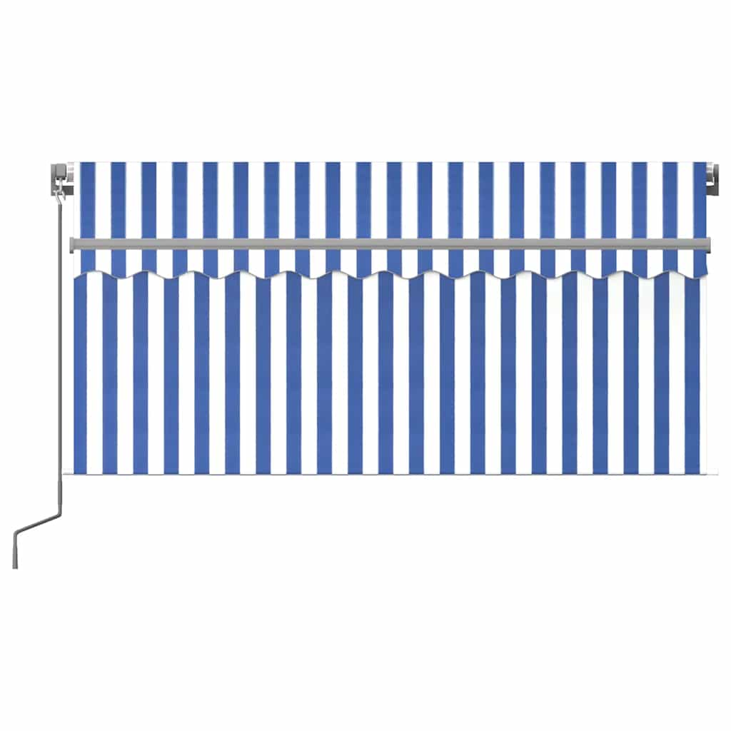 Tenda na ručno uvlačenje s roletom 3,5 x 2,5 m plavo-bijela