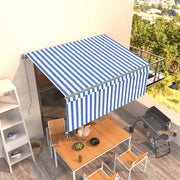 Tenda na ručno uvlačenje s roletom 3,5 x 2,5 m plavo-bijela