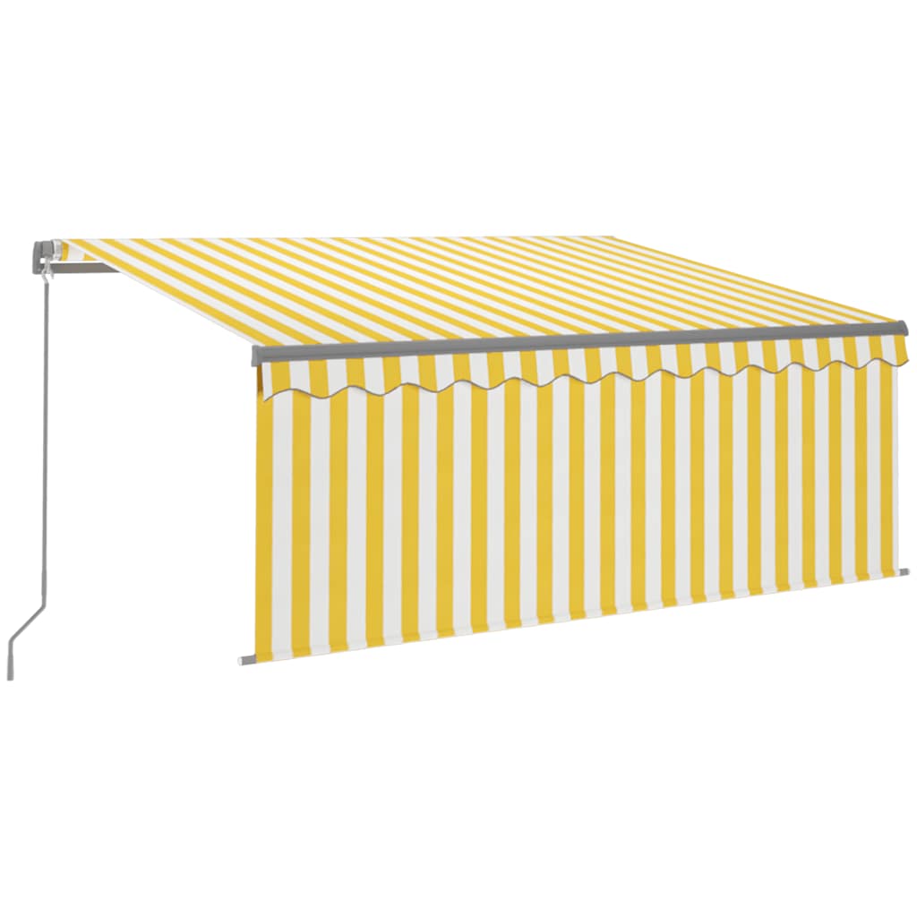 Tenda na ručno uvlačenje s roletom 3,5 x 2,5 m žuto-bijela
