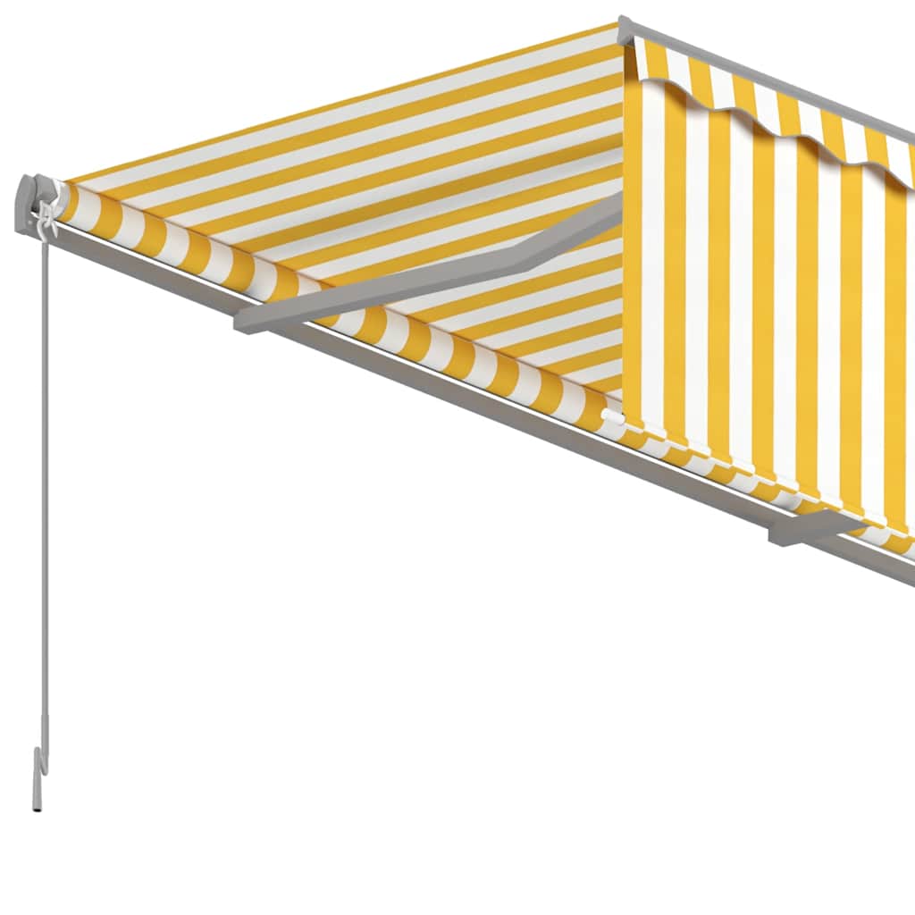 Tenda na ručno uvlačenje s roletom 3,5 x 2,5 m žuto-bijela