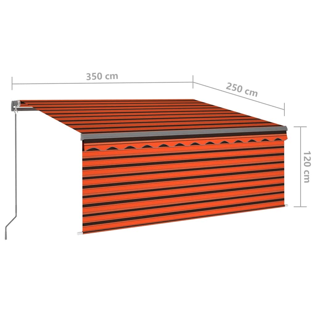 Tenda na ručno uvlačenje s roletom 3,5 x 2,5 m narančasto-smeđa