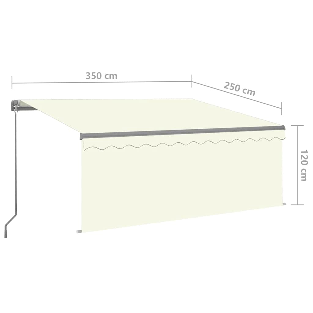 Tenda na ručno uvlačenje s roletom LED 3,5 x 2,5 m krem