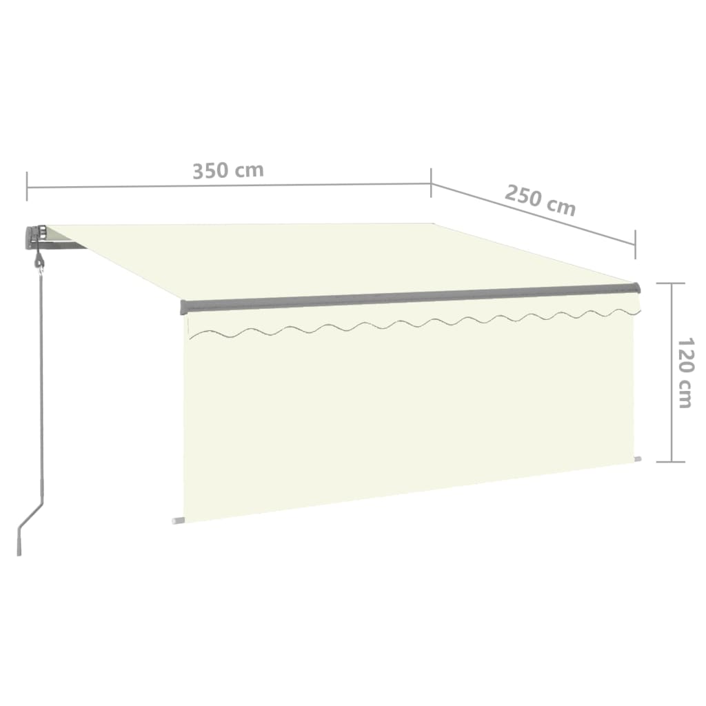 Automatska tenda na uvlačenje s roletom 3,5 x 2,5 m krem