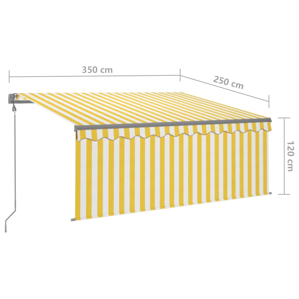 Automatska tenda na uvlačenje s roletom 3,5 x 2,5 m žuto-bijela