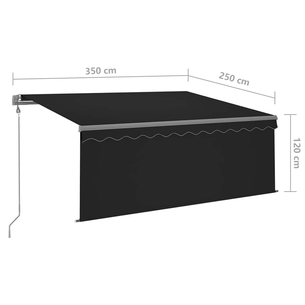 Automatska tenda na uvlačenje s roletom 3,5 x 2,5 m antracit