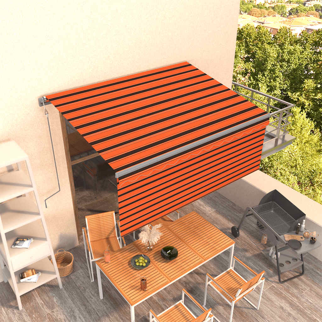 Automatska tenda s roletom 3,5 x 2,5 m narančasto-smeđa