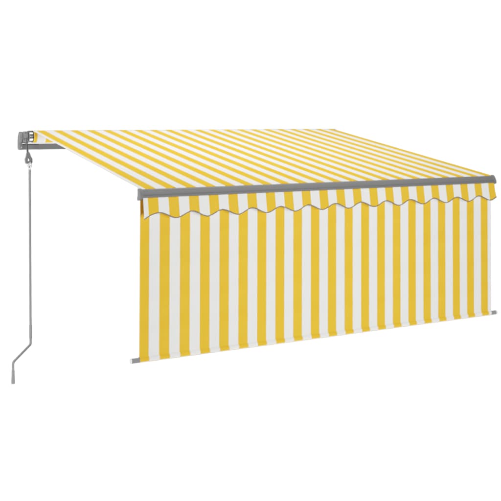 Automatska tenda s roletom i senzorom LED 3,5x2,5 m žuto-bijela