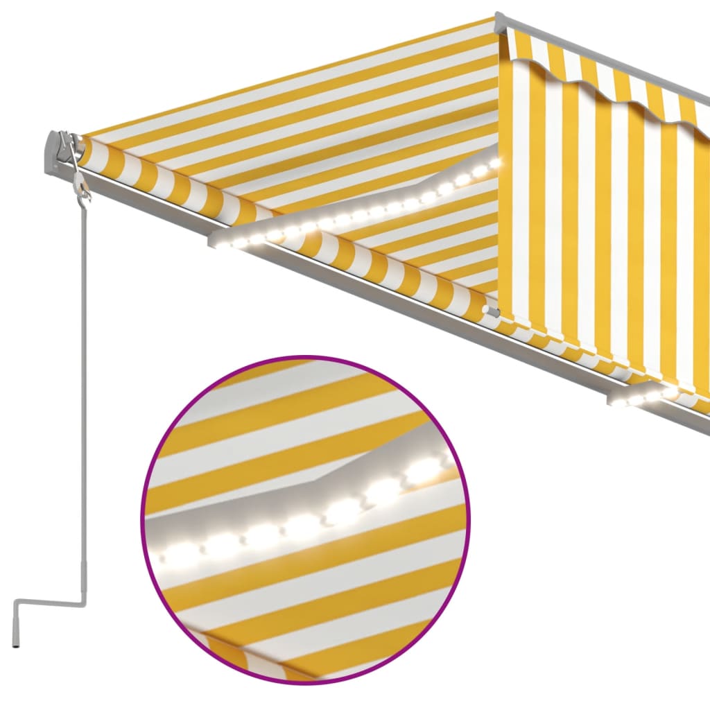 Automatska tenda s roletom i senzorom LED 3,5x2,5 m žuto-bijela