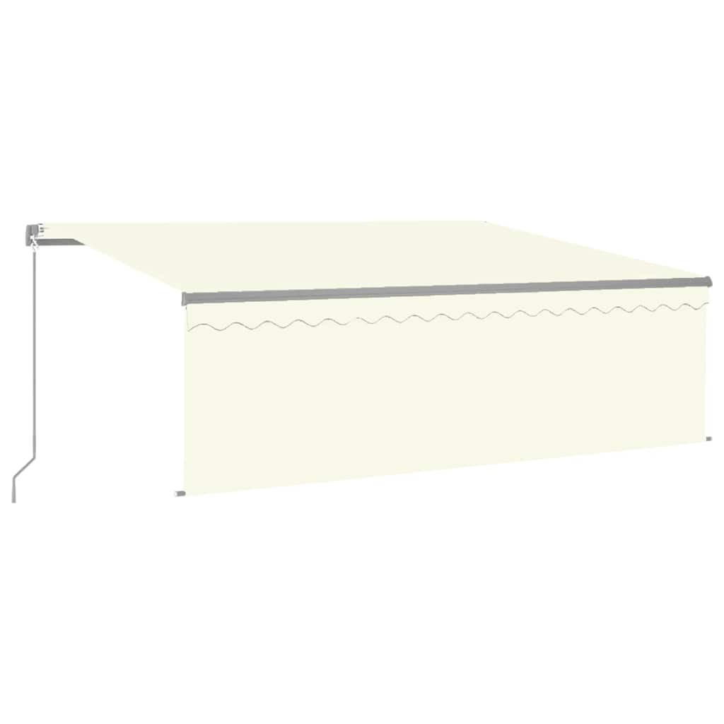 Tenda na ručno uvlačenje s roletom i LED svjetlima 4 x 3 m krem